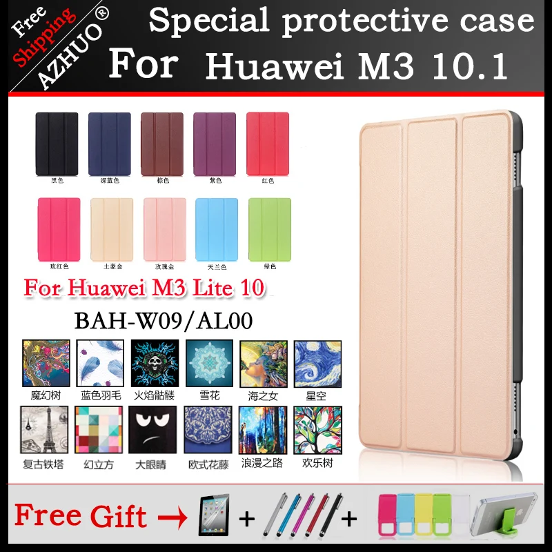 

Magnetic Case For Huawei Mediapad M3 Lite 10 Protective Smart cover for huawei M3 BAH-W09/AL00 Cases 10.1" (2017 release)+gift
