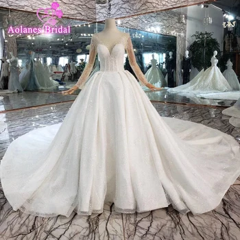شراء2019 موضة جديدة تصميم فاخر كامل Ctystals قمة الجسم الشرق الأوسط الزفاف فستان بأكمام طويلة التألق تنورة العربية زي العرائس