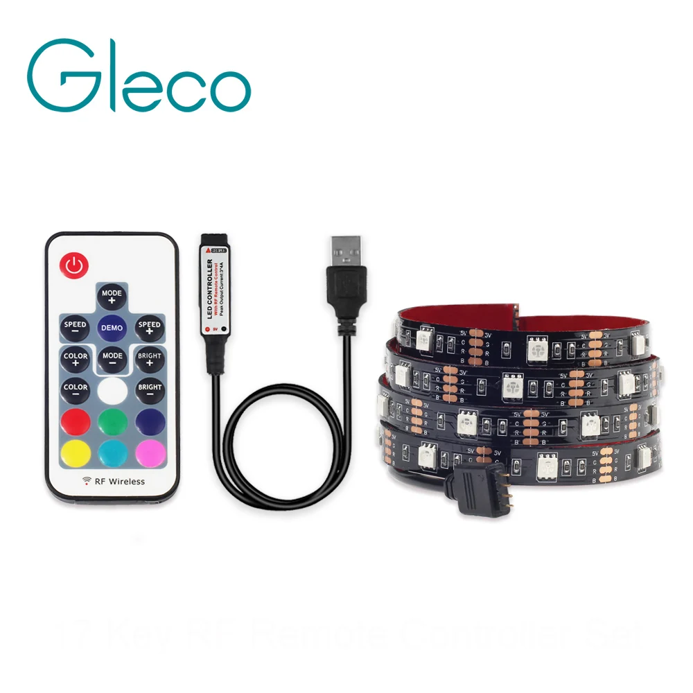 Светодиодная лента USB 5050 RGB RGBW RGBWW 50 см 1 м 2 с радиочастотным пультом