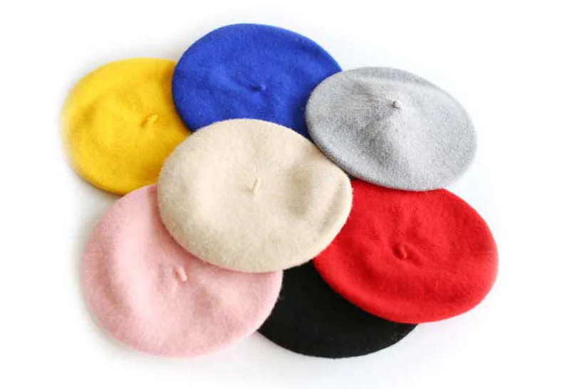Женские береты на весну и зиму, шапка в стиле художника, женские шерстяные винтажные береты, однотонные кепки, женская шапка, теплая прогулочная шапка