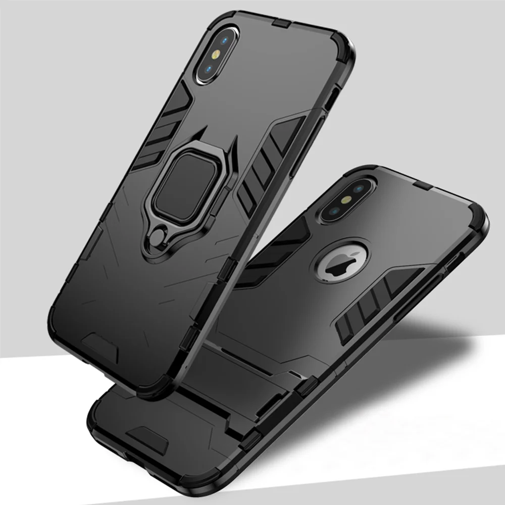 

Car Magnetic Holder Ring Phone Case For iPhone XS Max XR XS X Case Bracket Back Cover For iPhone 5S SE 6S 6 7 8 Plus Coque