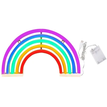 

Night Lights Rainbow Neon Sign Light Rainbow Wall Light Battery Or Usb Operation Led Lights For Home Wall Decoration