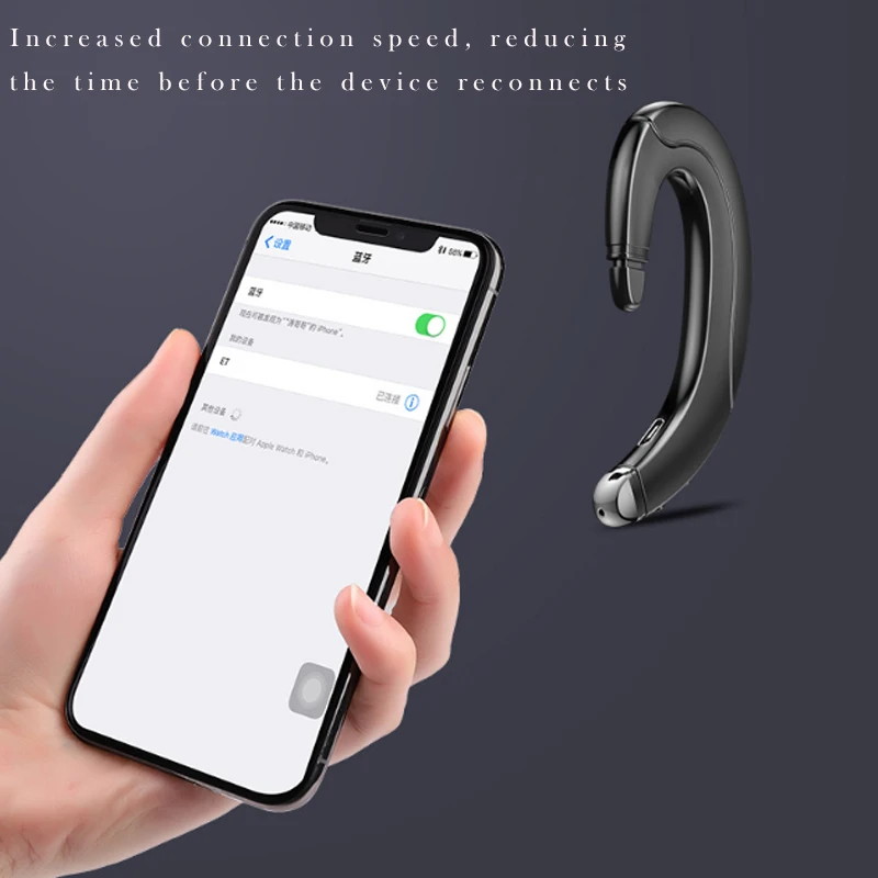 JINSERTA Bluetooth Bone Conduction Earphone With Hidden Microphone Wireless Waterproof Headset For iPhone Android