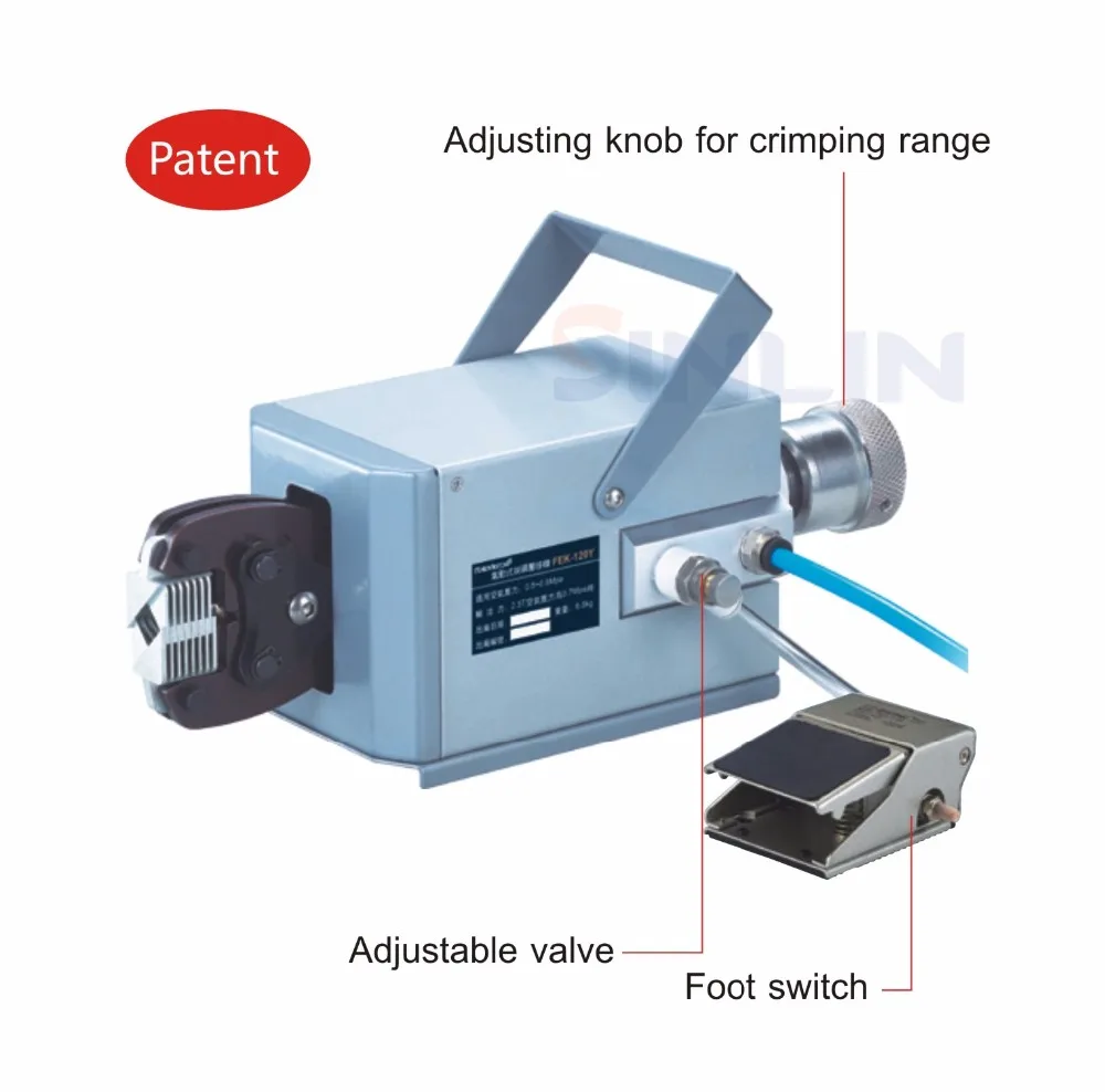 FEK-120Y Пневматический Тип Терминалов Обжимной Станок Обжимной инструмент 0.08-120 мм 3-х различных Умирает 2.0 Т