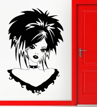 

Teen Girl Vinyl Decal Gothic Sexy Beautiful Hairstyle Wall Stickers