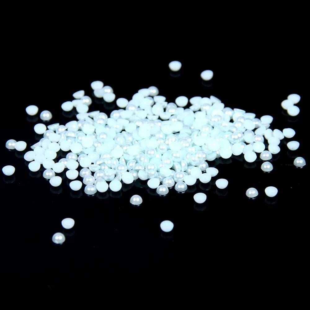 

2mm~14mm All Size Lt.Sapphire Color Flat back ABS round Half Pearl beads, imitation plastic half pearl beads