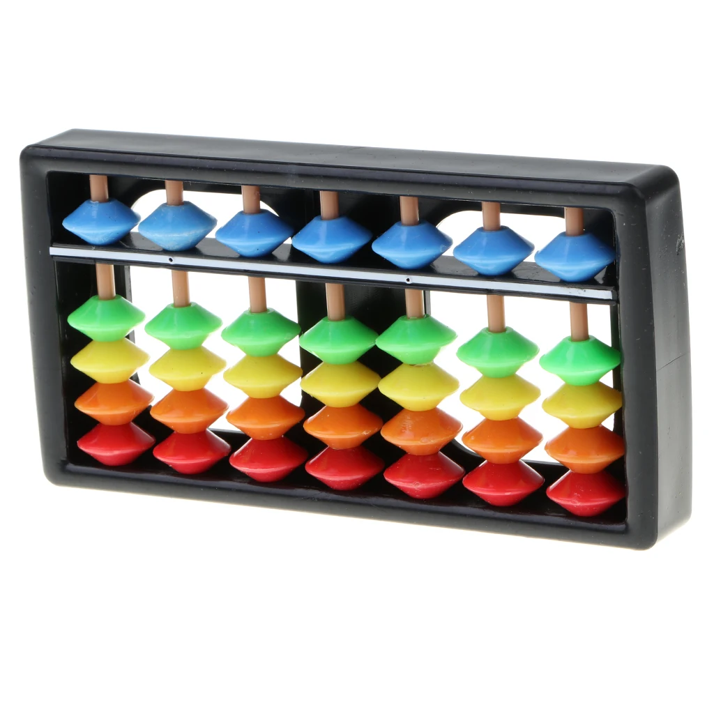 Plastic 7 Digits Abacus Soroban Kids Math Learning Toy, School Office Calculation Tool