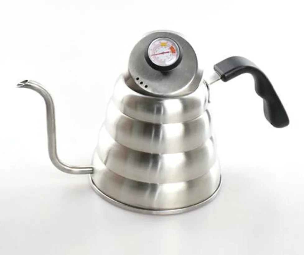 

Free shopping 1200ML 304 Stainless Steel Drip coffee pot with Thermometer