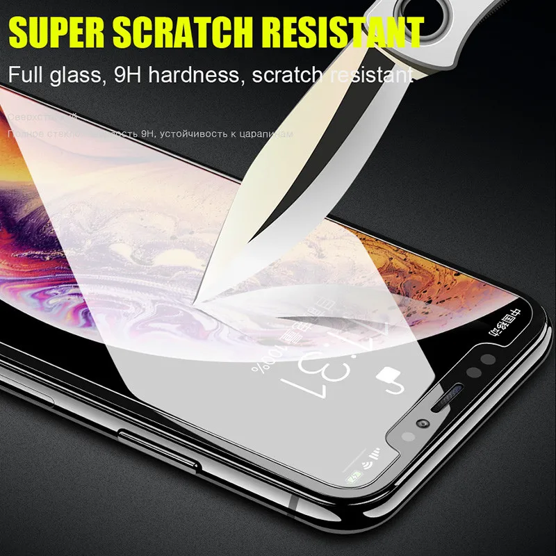 Закаленное стекло 9H для iPhone XS Max XR X 6 6s Plus 5c 5se защита экрана жесткая защитная