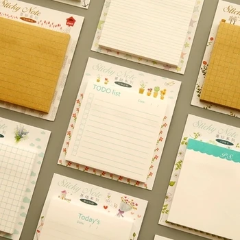 

60 Sheets/Set Colored Memo Pad Diy Post It Daily/Line/Grid/Point Planner Book Diary Agenda Filofax For Kids School Supplies