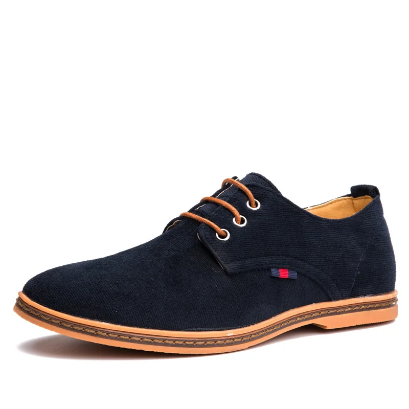 ZERO MORE Corduroy Canvas Men's Shoes Casual Large Size Shoes Fashion Lace Up Designer Casual Black Shoes Mens High Quality