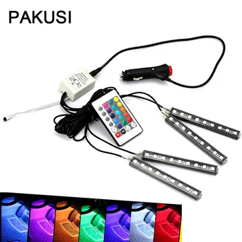 

PAKUSI Car RGB LED DRL Strip Light with Remote Control Atmosphere Lamp For Audi a3 BMW e46 VW polo Lada Opel Volvo accessories