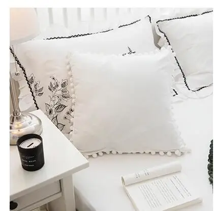 Новинка Kawaii квадратная подушка подушки для дома и сада супер мягкая подушка с помпоном домашний текстиль Almofadas украшение