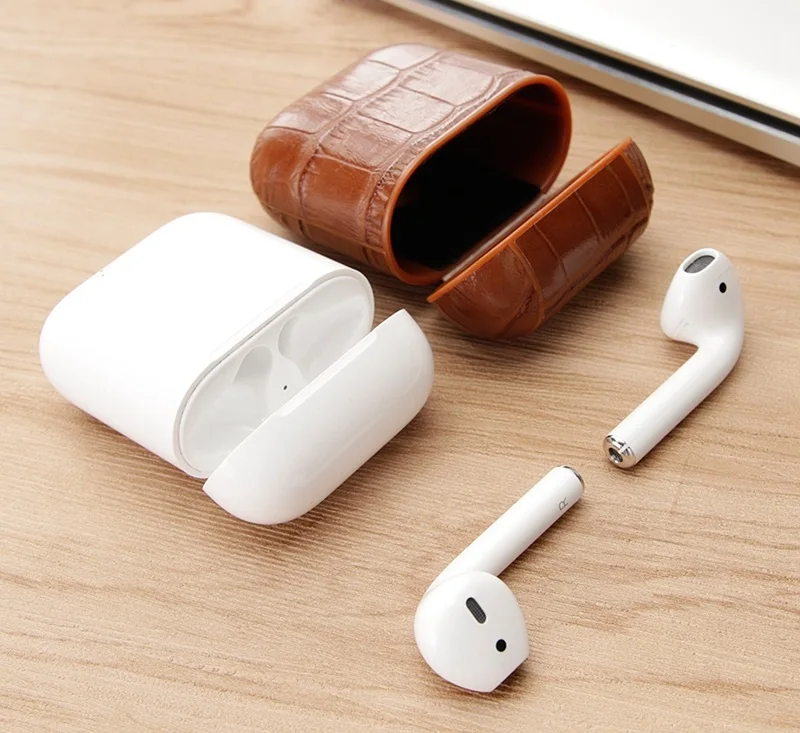 Чехол для наушников для AirPods 1 Bluetooth беспроводной защитный кожаный чехол Роскошный первый слой из коровьей кожи крокодил тонкие аксессуары