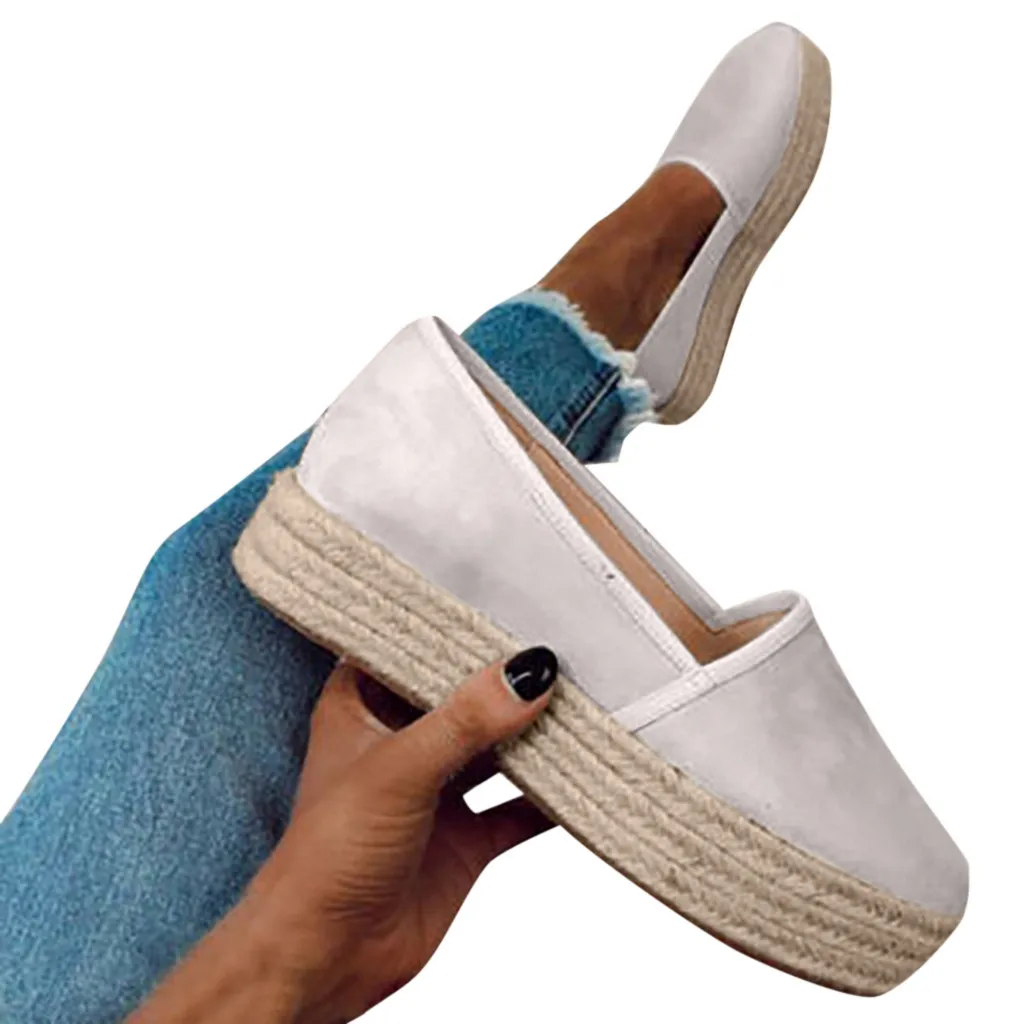 Espadrilles/женские лоферы из искусственной кожи на плоской подошве без шнуровки