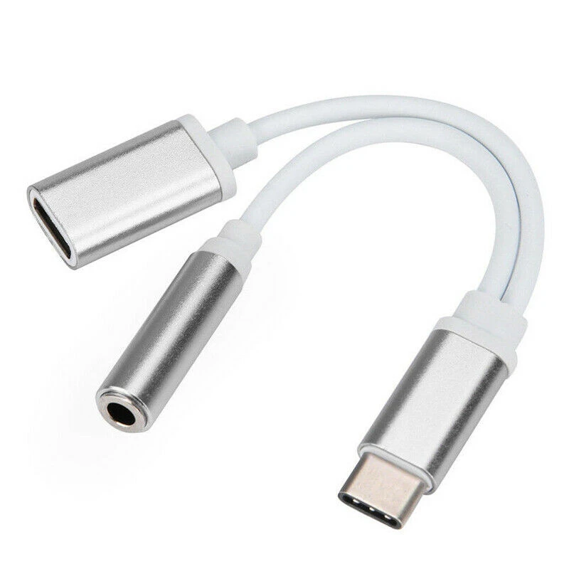 2в1 USB-C type C до 3,5 мм AUX аудио кабель зарядный кабель адаптер для наушников