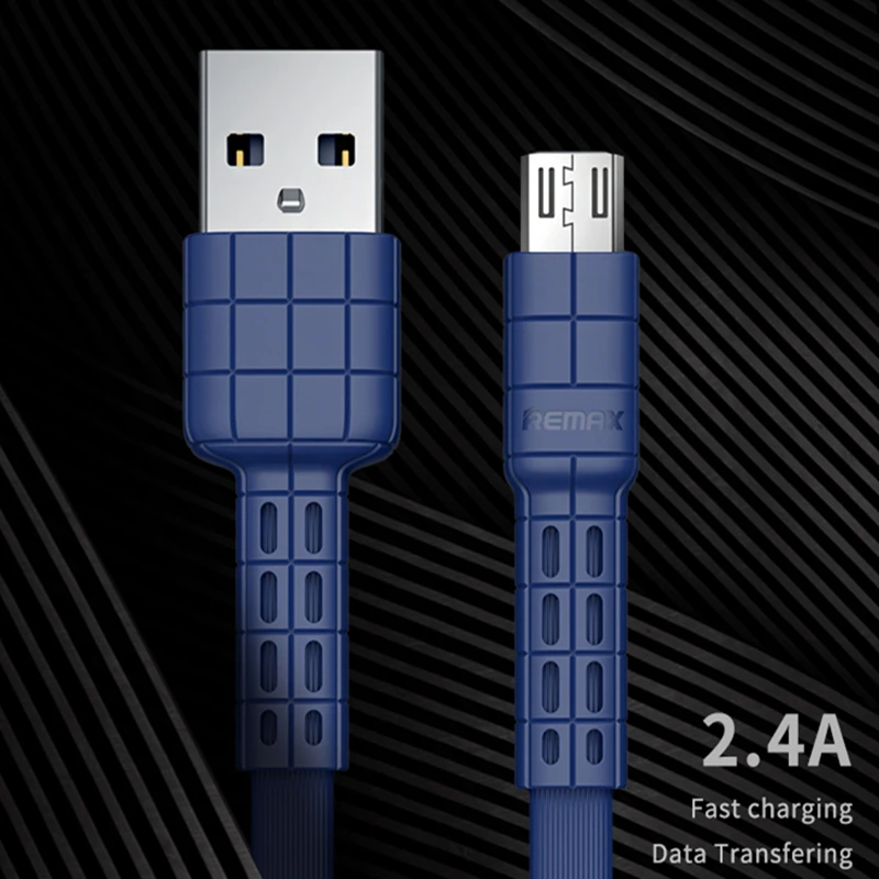 

Remax Micro USB Data Cable Flat Metal Charging Cable 2.4A Durable Fast Charger Cable For xiaomi/sony/samsung/HTC/mezu