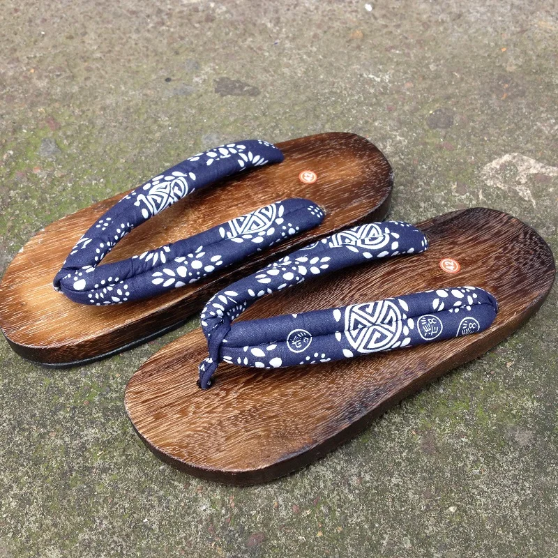 Mazefeng/обувь унисекс с принтом деревянные сандалии гэта мужские китайские гэта Сабо классические деревянные тапочки мужские вьетнамки японские Сабо