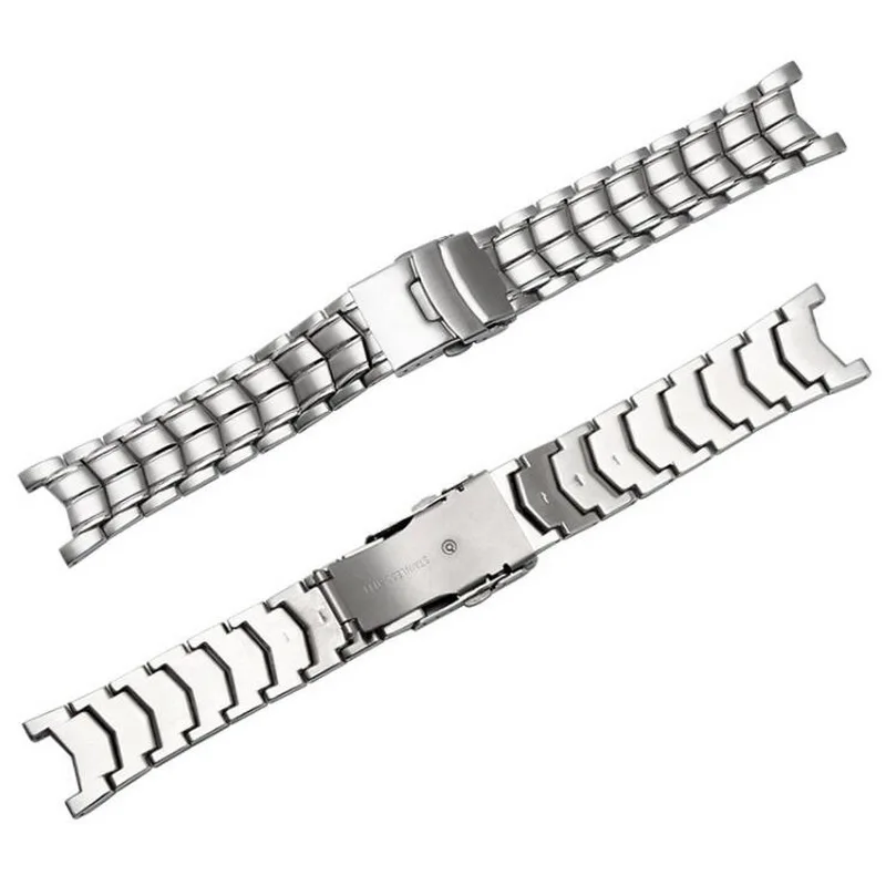 

neway Brushed Stainless Steel Genuine Watch band For CASIO Edifice EF 524 Watch Strap Bracelet Men Watchband Silver Safety Clasp