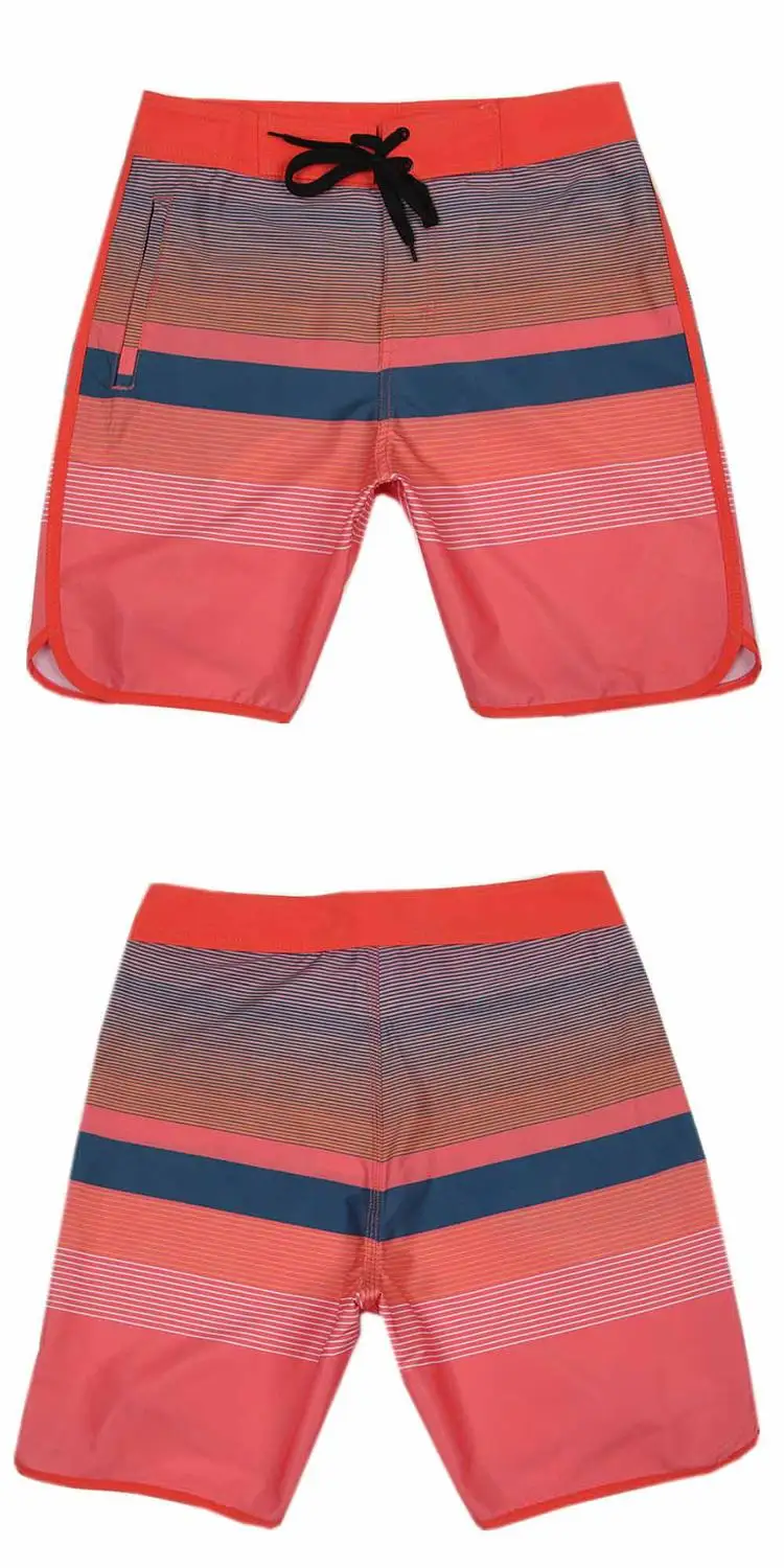 Новинка, мужские шорты-бермуды из эластана, быстросохнущие пляжные шорты, мужские повседневные шорты 30, 32, 34, 36, 38 - Цвет: Кораллово-Красный