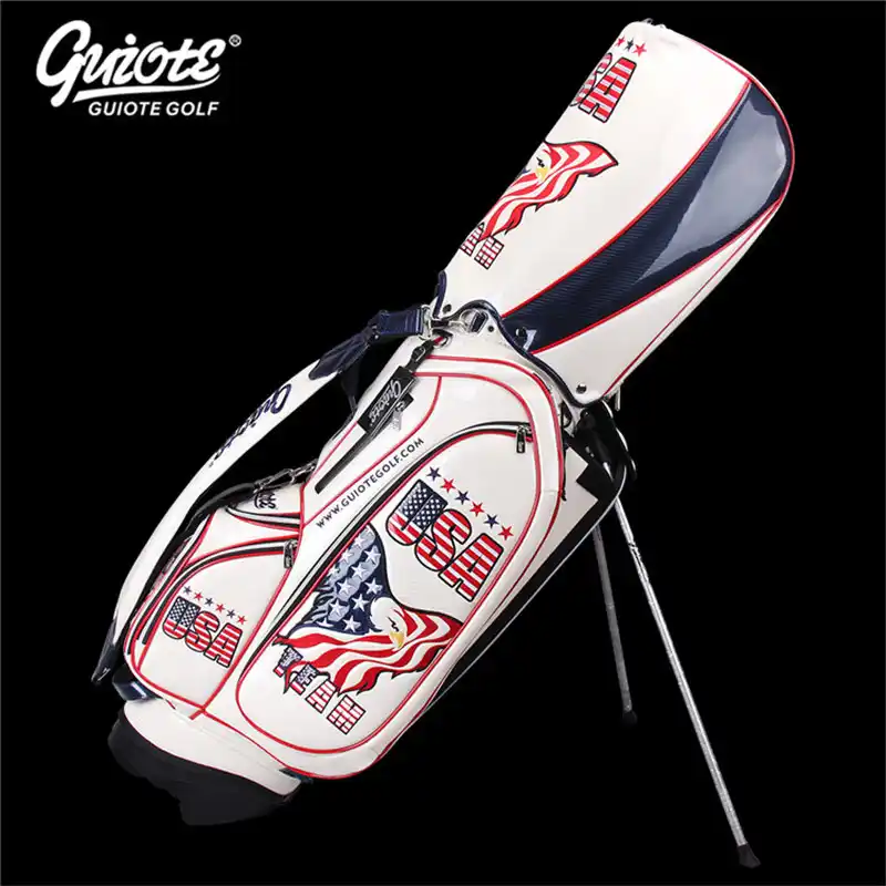 Uas Eagle Golf Stand Bag Pu Leather Golf Carry Bag With Rainhood Embroidery Design 8 Way 9 Size For Men Women Golf Bags Aliexpress
