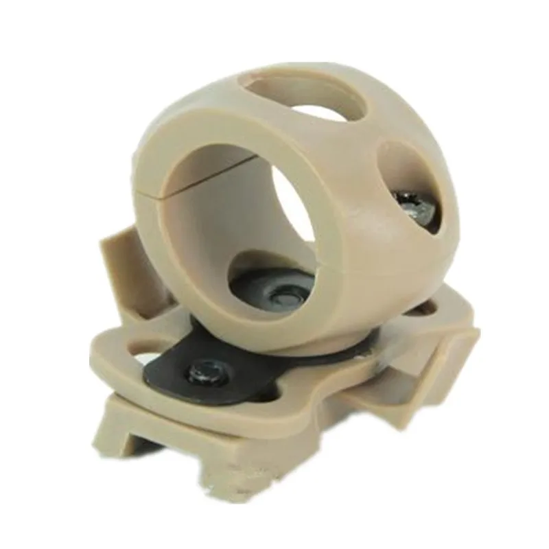 tactical helmet parts Single Clamp mount for 21mm 0.83'flashlight Plastic glial Black DE FG2 (1)