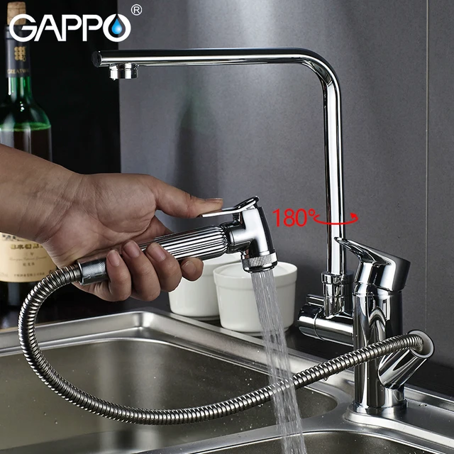 Special Price Gappo kitchen Faucets silver kitchen water sink mixer tap rotatable kitchen pull out water mixer deck mounted armatur Special Price Gappo kitchen Faucets silver kitchen water sink mixer tap rotatable kitchen pull out water mixer deck mounted armatur