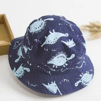 

Infant Baby Girls Boys Kids Children Outdoor Dinosaur Soft Cotton Bucket Hat Summer Denim Cotton Toddler Kids Beach Sun Cap