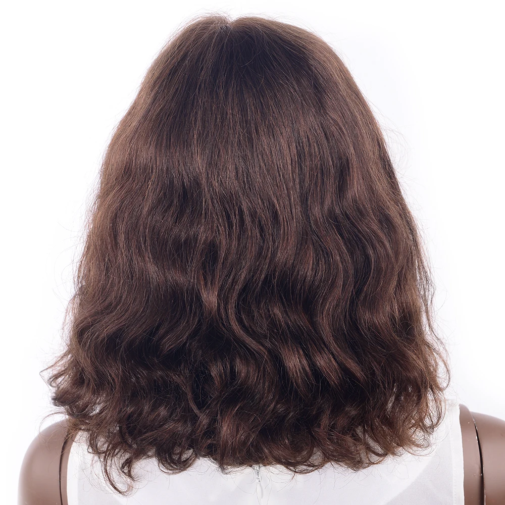 Натуральные волнистые парики из натуральных волос средней части на шнурке, предварительно выщипанные с детскими волосами, 4*1 т, бразильские парики Remy Bob, плотность 150