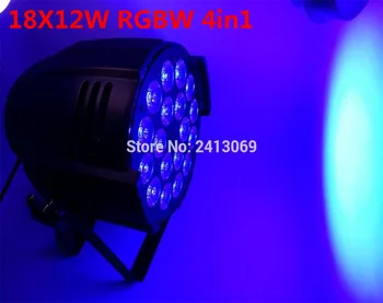 

2pcs/lot Led Par Light 18x12W 4in1 RGBW Flat Plastic LED Par Can Disco Lamp Stage Lights Luces Discoteca Laser Beam Luz de Pro