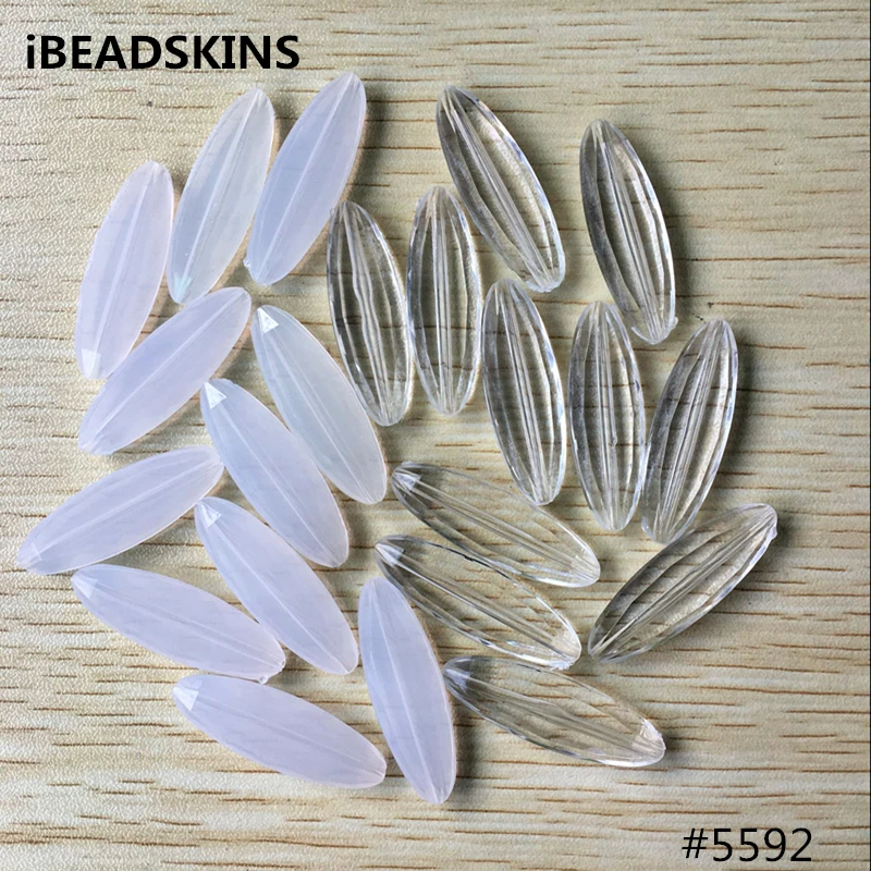 New Arrival! 34x11mm 330pcs/lot Acrylic Clear Oval Shape Beads For