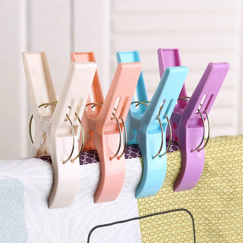 

4pcs /set Powerful Large Clothespin Windproof Laundry Clips ABS Quilt Clothes Pegs Drying Racks Retaining Clip Beach Towel Clamp