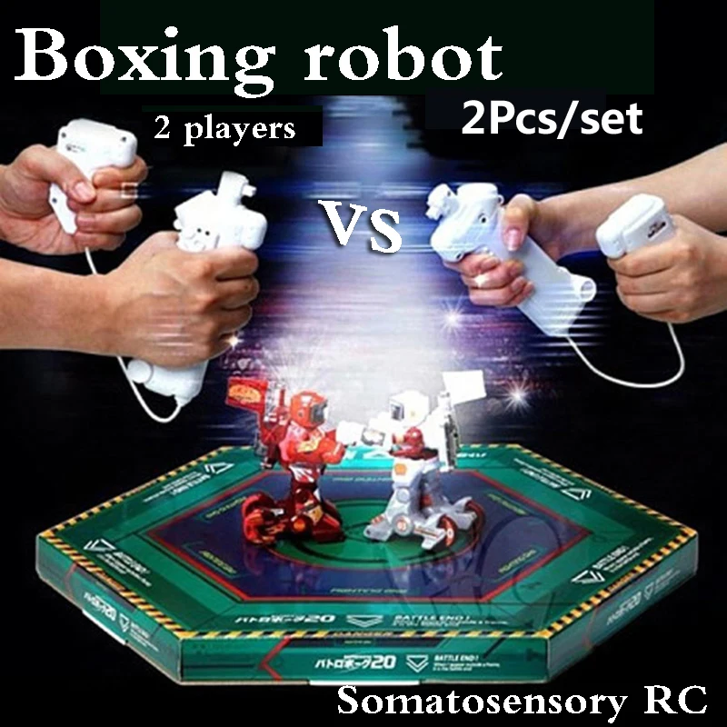 

2PCs/set RC battle robot & 2 players PK Mode/Remote Control RC VS Fighting Robot boxing Robot toys for children men Boxing fight