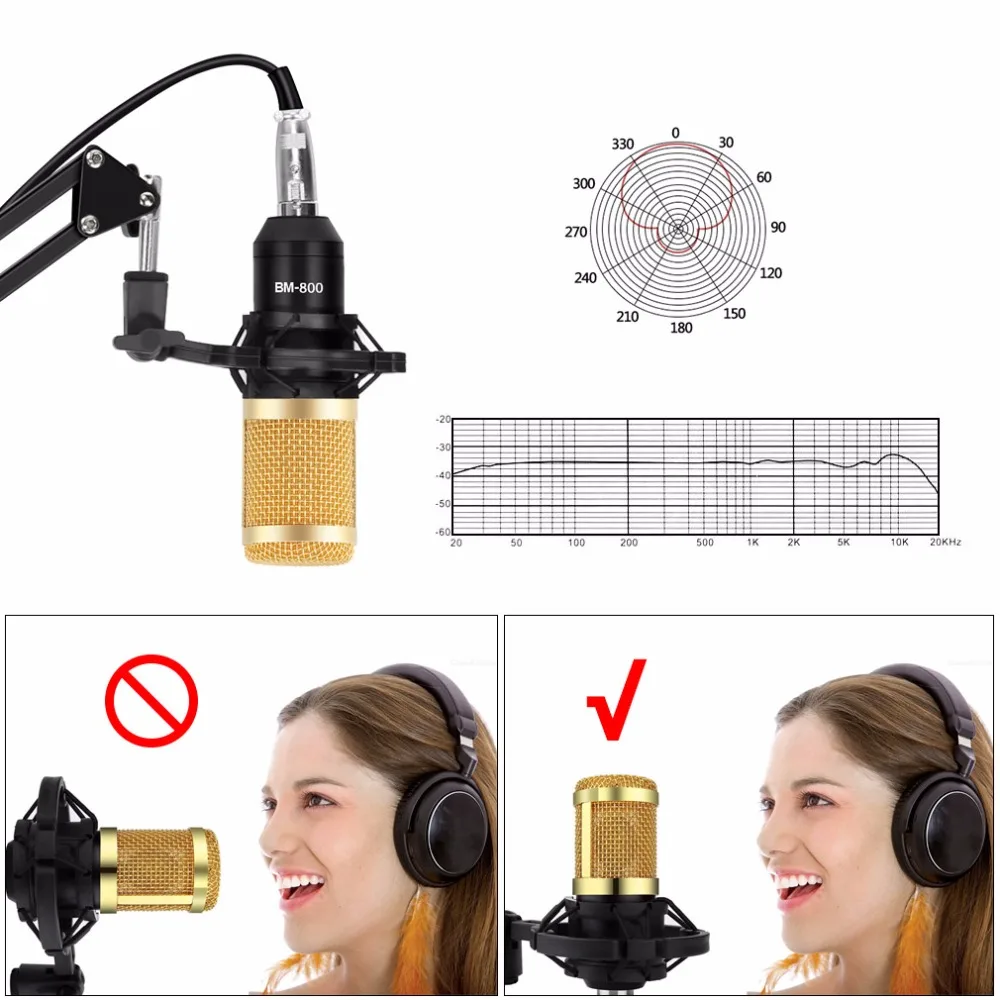 Lâmpada de Microfone para Gravação Bm800 para Estúdio Condensador Modelo Karaokê 800 - Image 2