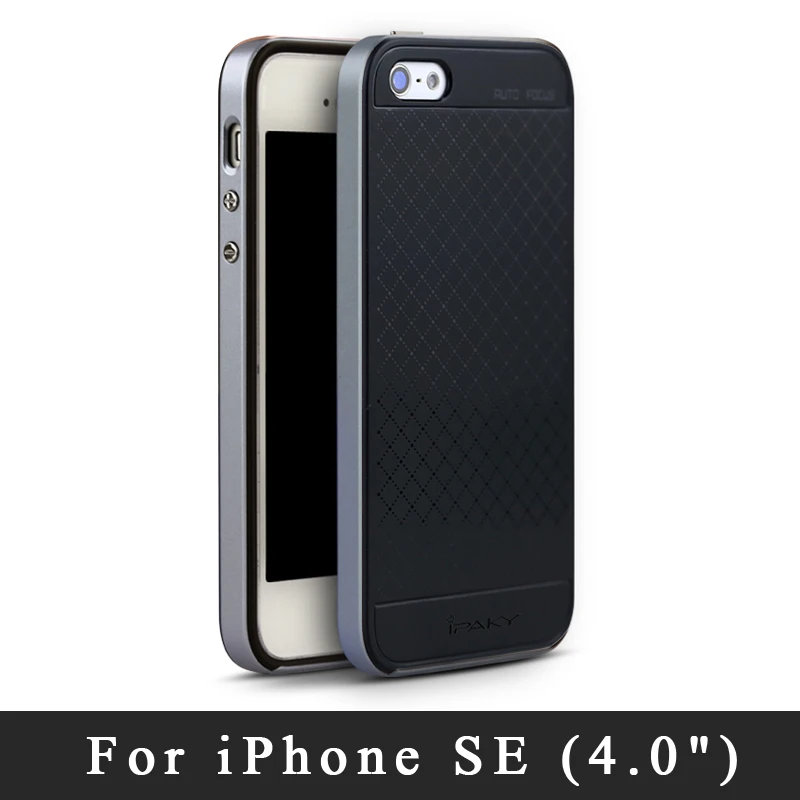 

Original IPAKY Brand For iPhone se case Silicone Back Cover + Armor PC Frame For iphone 5 se coque For iphone 5se 5 5s cases