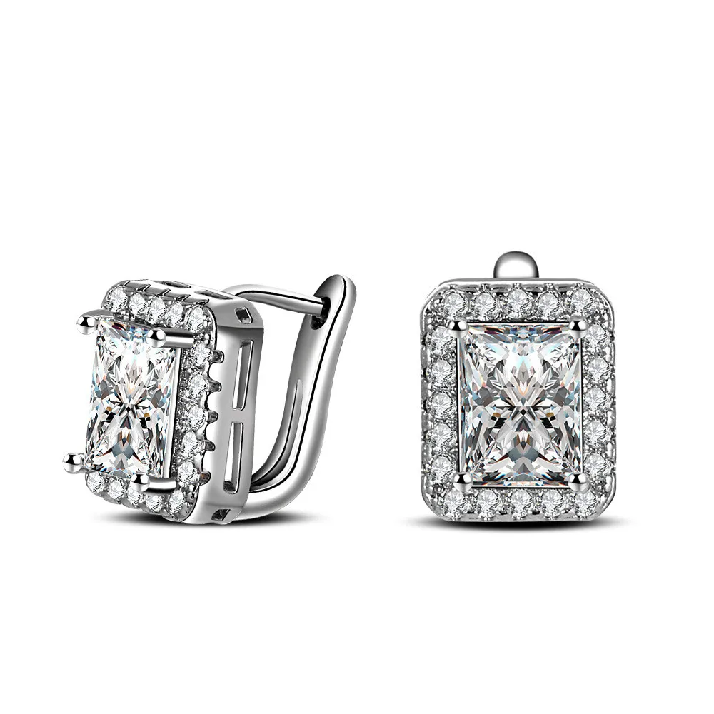 100 925 Sterling Silver font b Jewelry b font Classic Super Flash Ear Buckle Silver Earrings