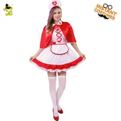 Взрослый королевский костюм медсестры карнавал ролевая игра Сексуальная красотка наряды для Для женщин Косплэй сладкий Необычные платья