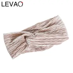 LEVAO Для женщин однотонные мягкие широкие оголовье резинки для волос Hairbands для Осенне-зимняя Дамская обувь тюрбан аксессуары для волос