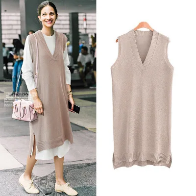 sleeveless sweaters sweater autumn plus 5xl pullovers vests knitted vest loose neck winter female