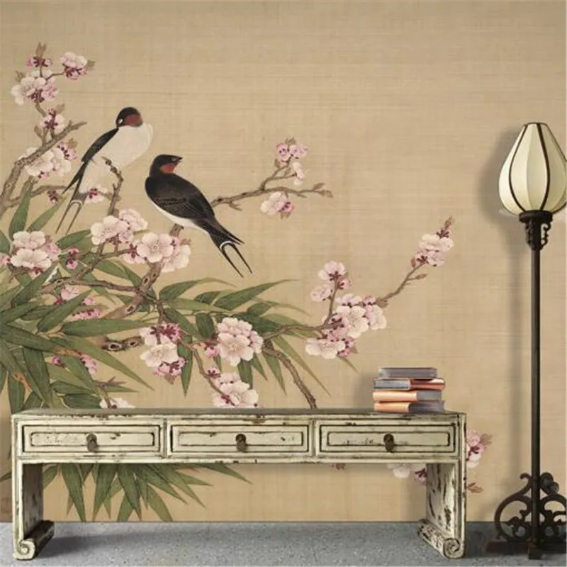 Custom Photo Wallpapers 3D Chinese Style Non-Woven Wall Papers Home Decor Birds Flowers Wallpapers for Living Room Bedrooms Custom Photo Wallpapers 3D Chinese Style Non-Woven Wall Papers Home Decor Birds Flowers Wallpapers for Living Room Bedrooms