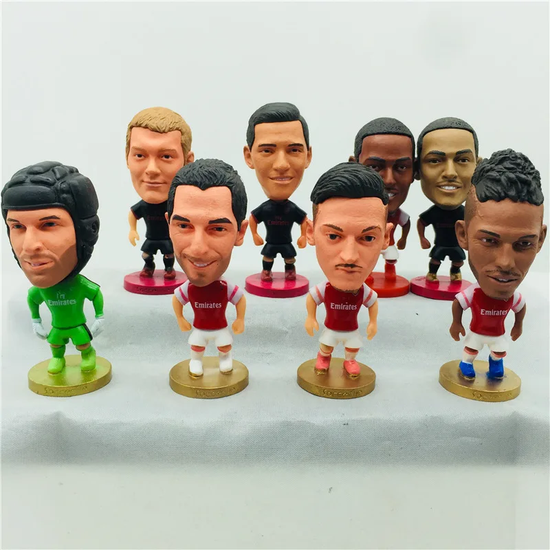 

2.55" Cartoon Soccer Star Figurines Henry Cech Ozil Wilshere Aubameyang Mkhitaryan Wenger Doll