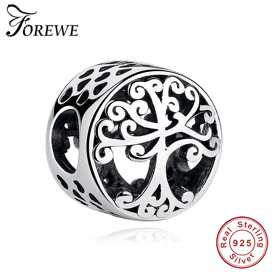 

FOREWE Round Shape 925 Sterling Silver Family Tree of Life Charm Bead Fit Original Pandora Charm Silver 925 Bracelet DIY Jewelry