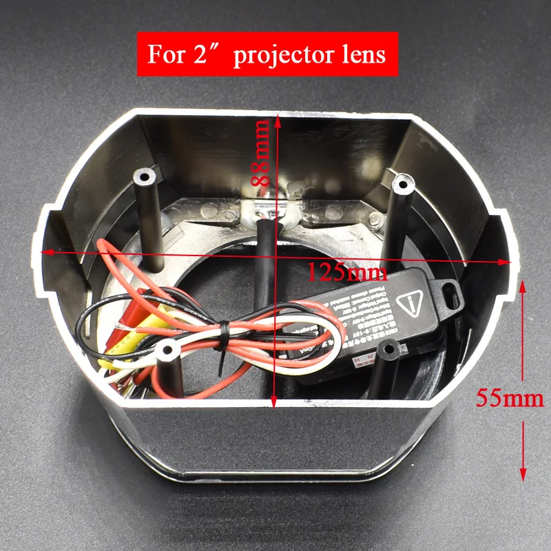 12 В квадратный Ангел глаз кожух для 2," /3,0" Мини Hid объектив проектора красный белый покрытие автомобиля Стайлинг маска на фару