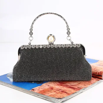 

Ladies Clutch Bag Women Evening Party Wild Bag Evening Women New Rhinestone Diamond Hand Made Clutch Shoulder Cross Bags K612