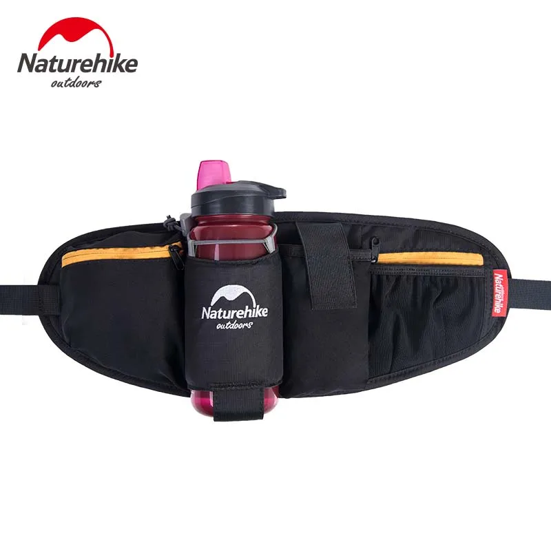 NatureHike сумка для бутылки воды для бега для женщин и мужчин, для путешествий, велосипедная сумка, спортивная мужская маленькая сумка, зеленый, синий, черный, розовый - Цвет: Black