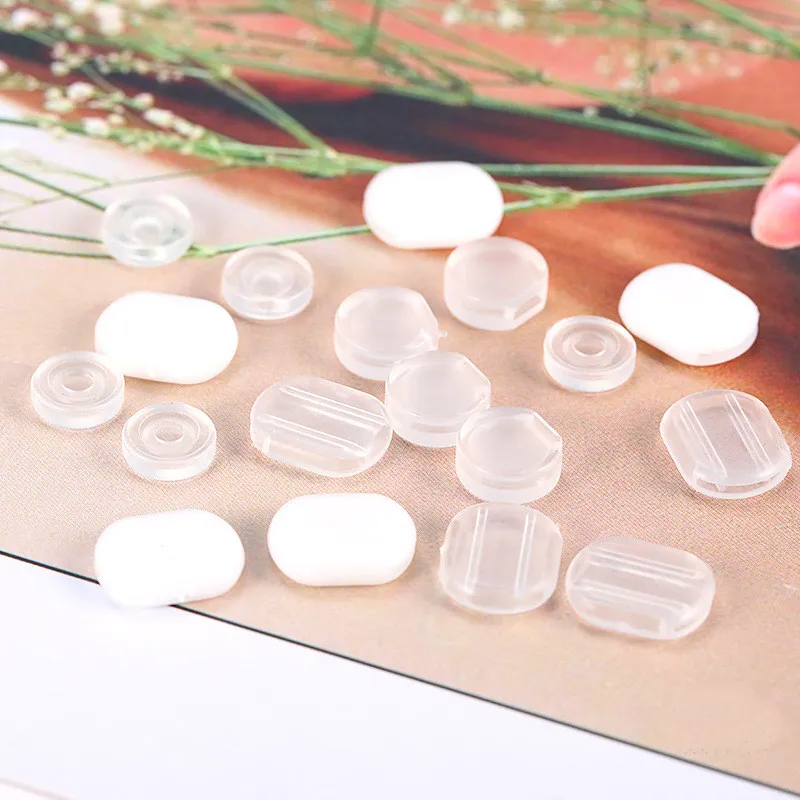 

100 PCS Transparent White Silicone Anti-pain Pad Ear Clip Anti-pain DIY Earring Finding Jewelry Accessories