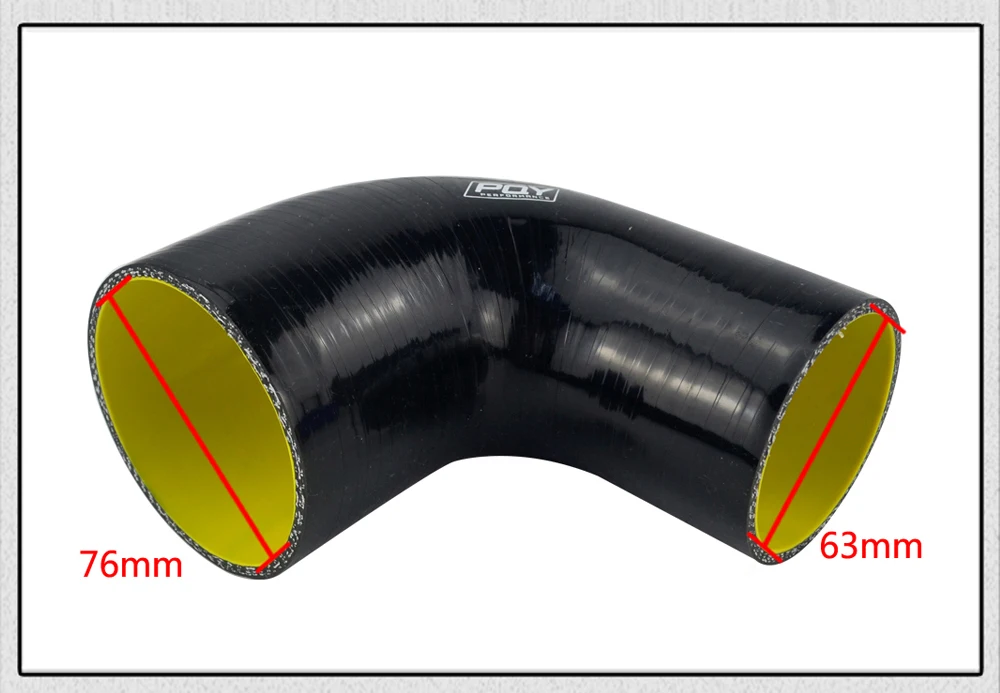 PQY-51 мм/63 мм/76 мм/51 мм до 63 мм/63 мм до 76 мм 90 градусов 45 градусов локоть уменьшить силиконовый шланг трубы черный синий