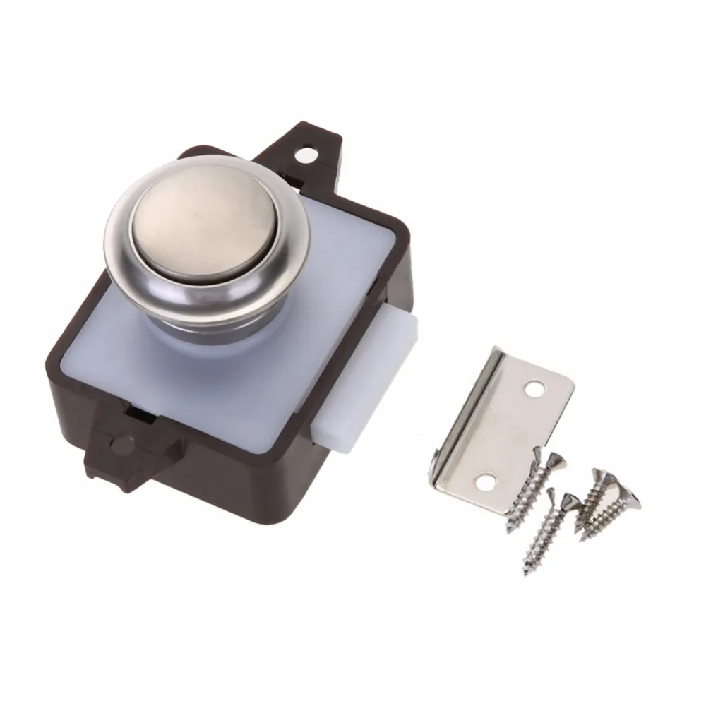 Us 2 99 30 Off Large Push Lock Button Catch Lock Cupboard Door Knob Camper Caravan Motorhome Rv Cabinet Drawer Push Latch For Thicknes In Locksmith
