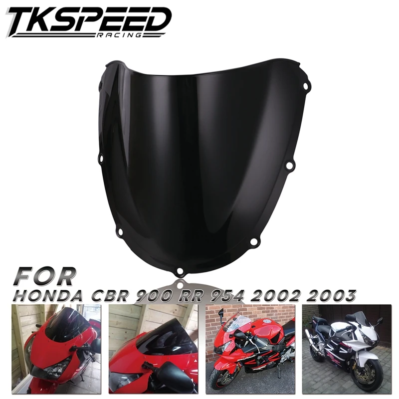 

Black Double Bubble Windshield WindScreen For Honda CBR 900 RR 954 2002 2003 CBR954 CBR900 CBR900RR CBR954RR cbr900