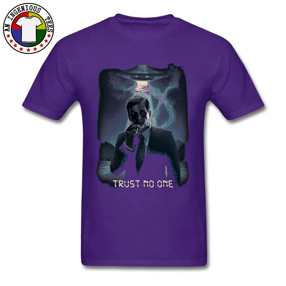 Europe Group Father Day Cotton O Neck Men Tops Shirts Funny Tops Shirt Slim Fit Short Sleeve Tshirts Wholesale Trust no one Cigarette Smoking Man 4132 purple